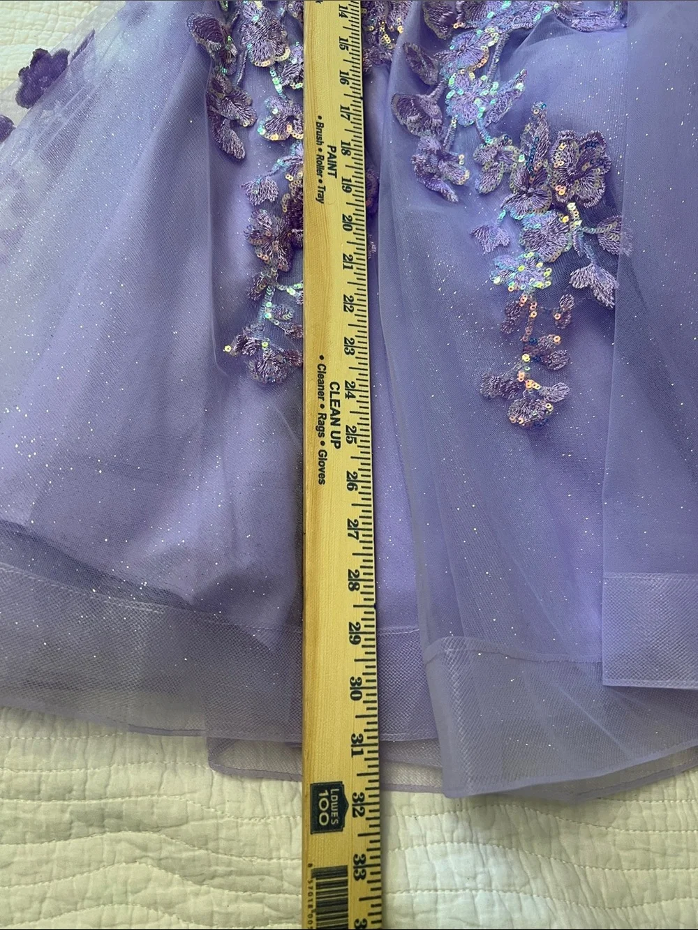 NWT Fiesta Fashion Lavender Lace Tulle Homecoming Dress XL Short Cocktail Prom